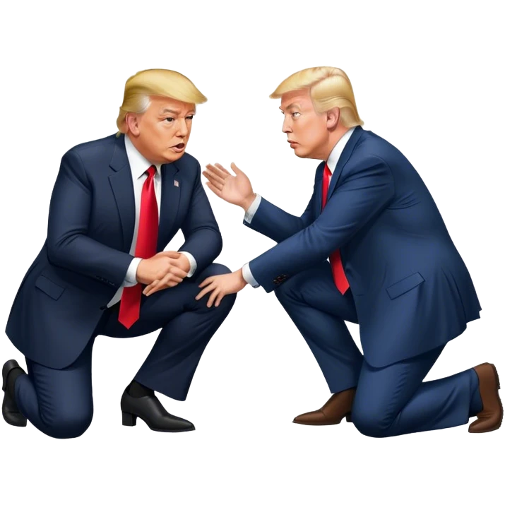 Trump kneeling in FRONT of elon emoji
