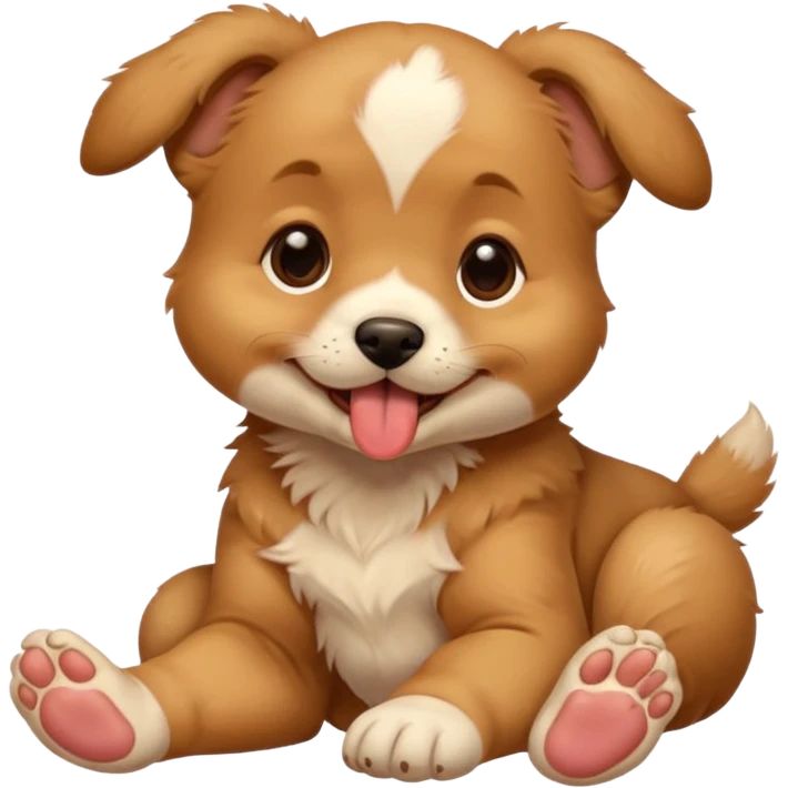 Puppy licking feet emoji