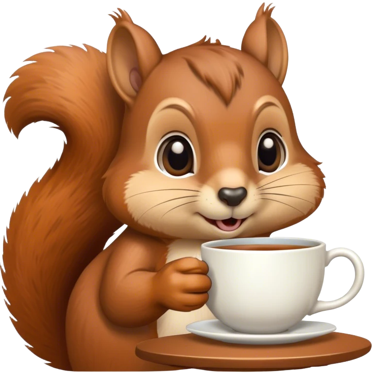 Squirrel reading drinking tea  emoji