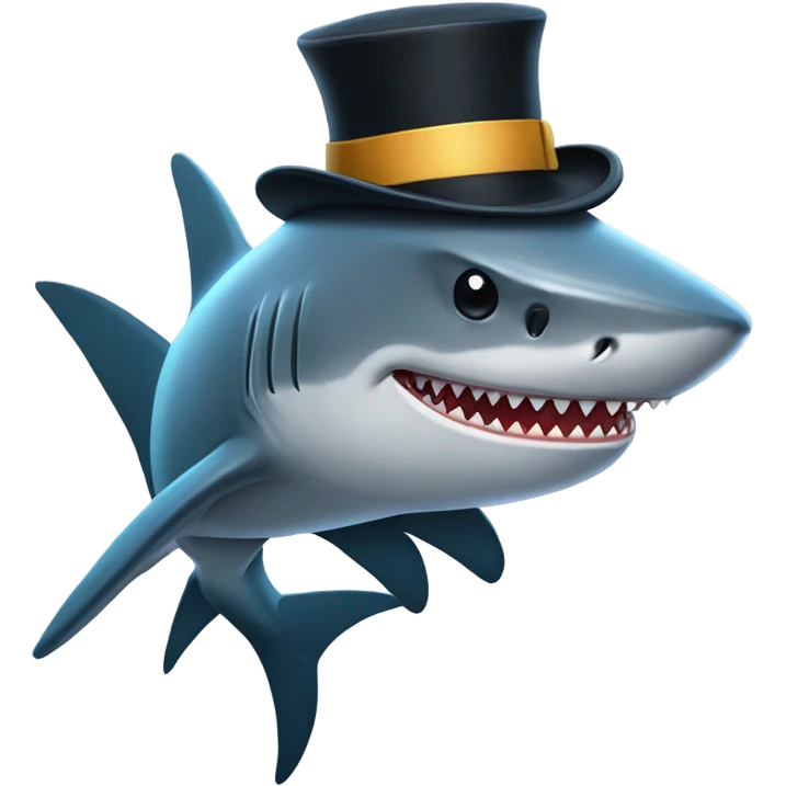 shark with tophat emoji