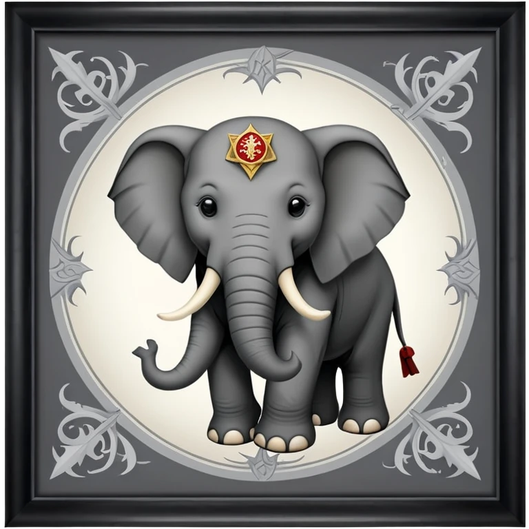 Republican Party elephant but in a Game Of Thrones Sigil Form - in a square picture frame emoji