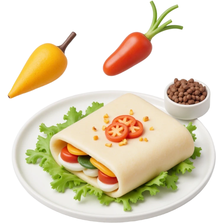 Floating Ingredients Around a List (with Transparent Background) emoji