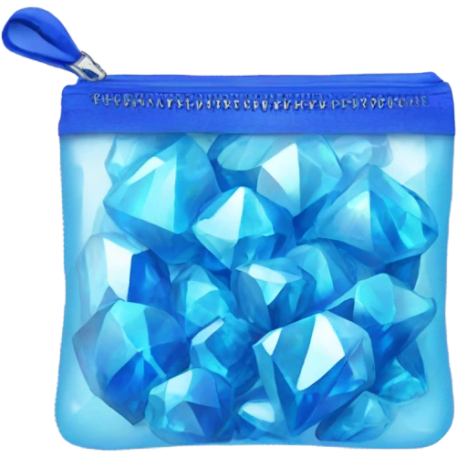 Blue crystals in a small zip bag emoji