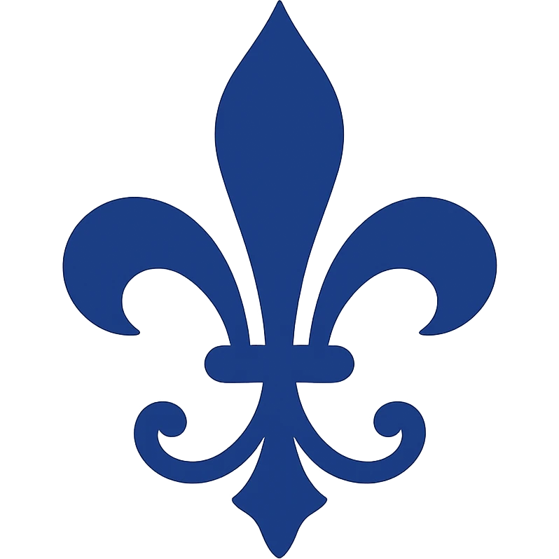 fleur de lys royale in royal blue, elegant, classic emoji