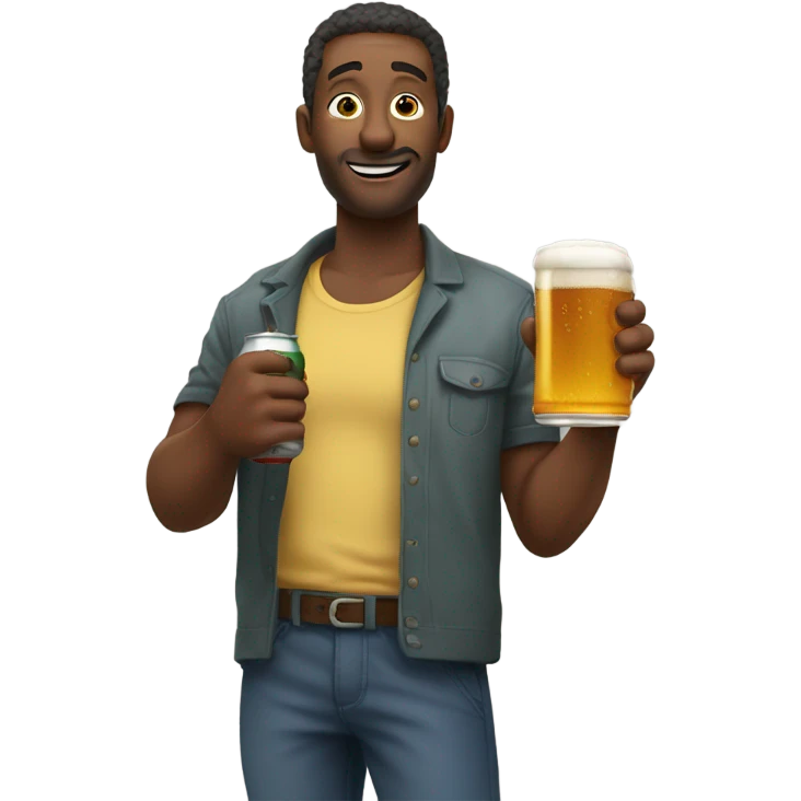 Guy drinking a beer emoji