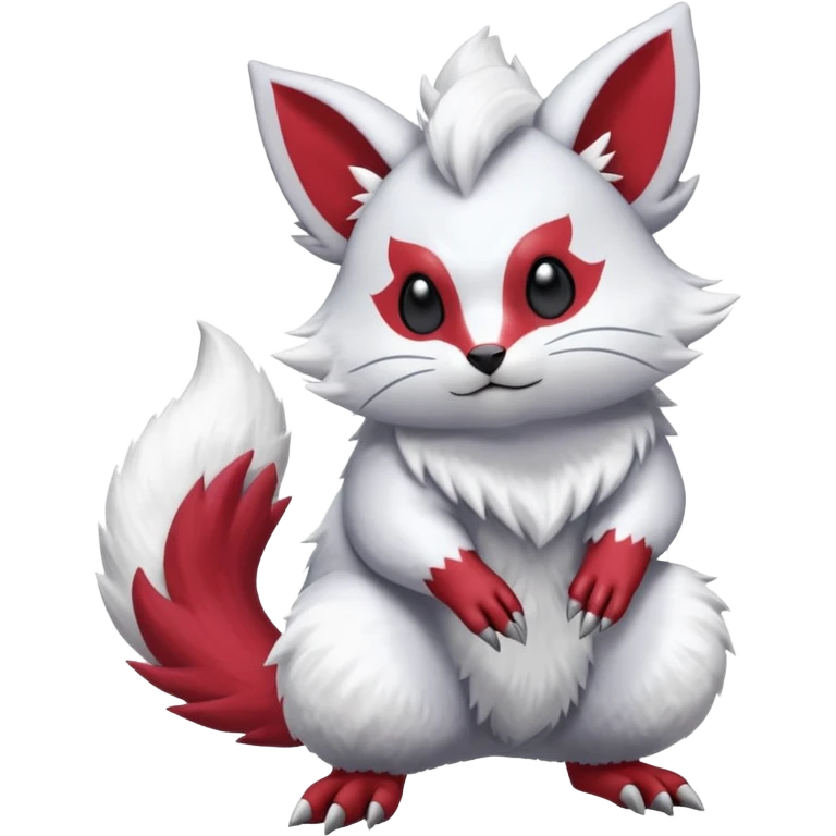  flurry fuzzy Absol-Furret-Zangoose-Chinchilla-fusion-animal-Fakémon-hybrid-creature  emoji