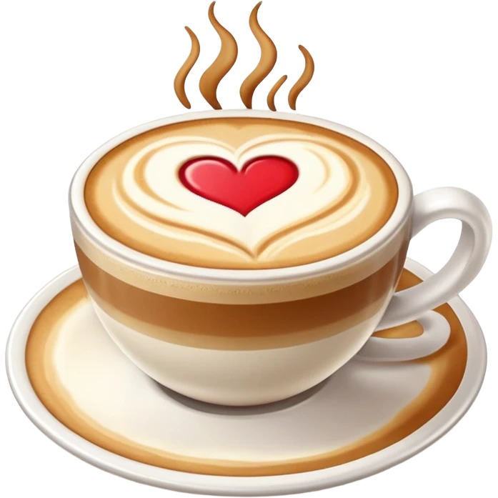 latte with a heart design latte art emoji