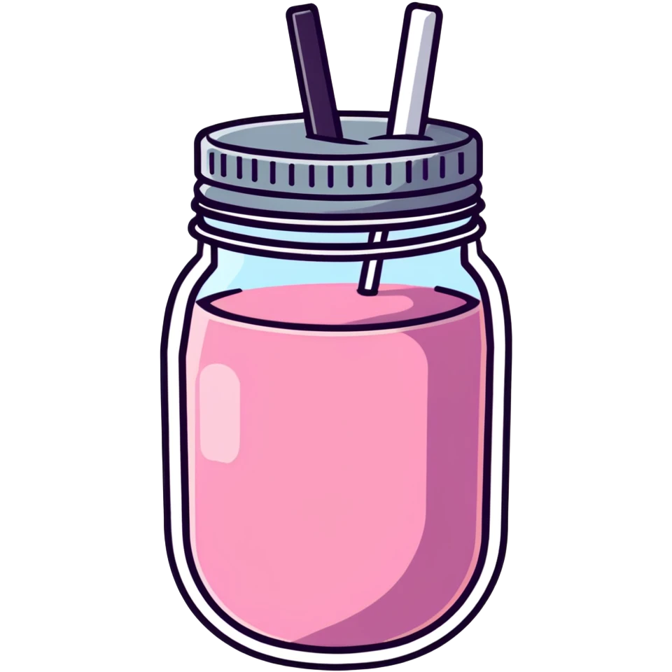 pink smoothie in a jar emoji