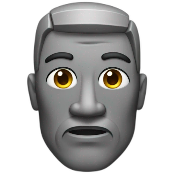 Moai BodyBuilder with grey skin emoji