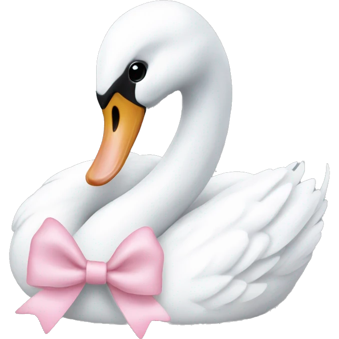 swan with a baby pink bow  emoji