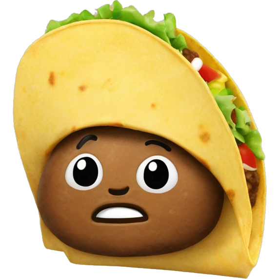 Carne asada taco in corn tortilla emoji