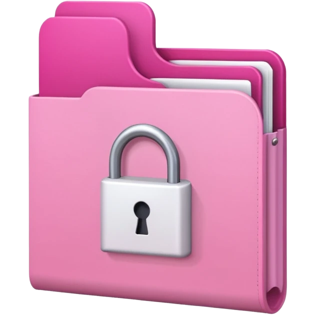 mix light pink dark pink and white girly lock with a folder behind it emoji