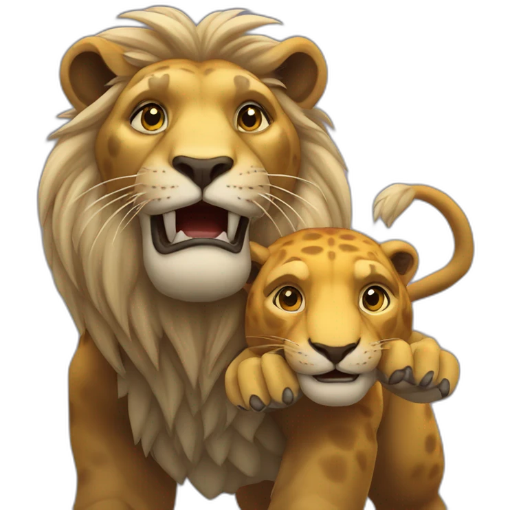 Tortue avec un lion dessus emoji