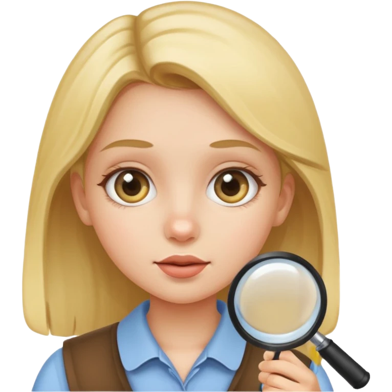 a girl using a magnifying glass emoji