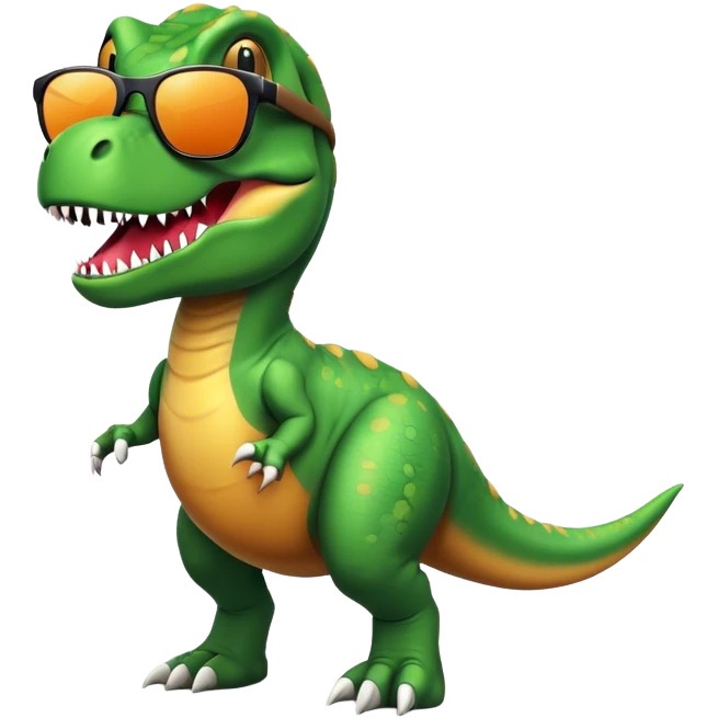 T-Rex with sunglasses emoji