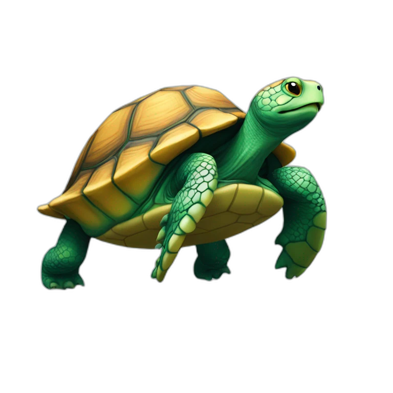 Tortue sur une tortue emoji