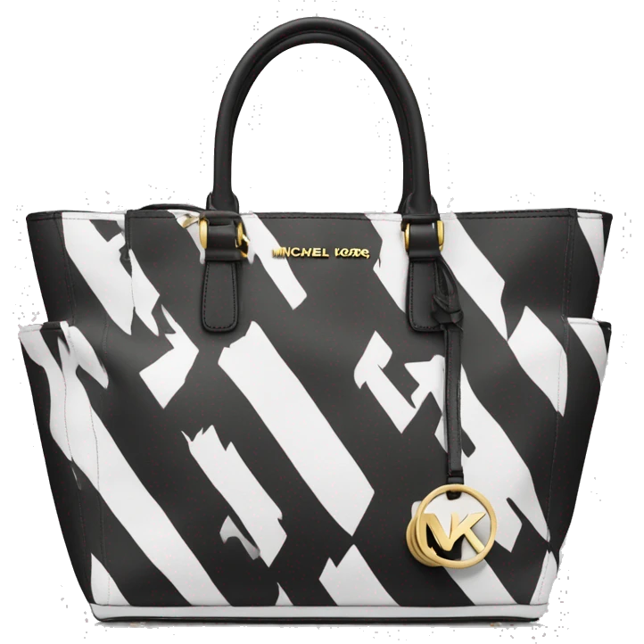 Black and white Michael Kors tote emoji