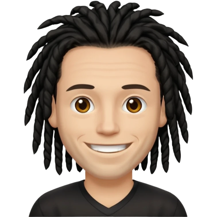 black dreadlocks white man with black jersey emoji
