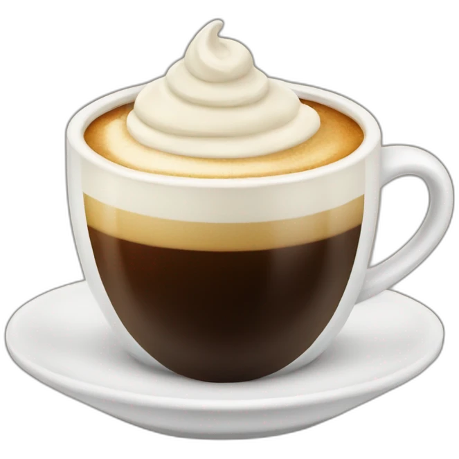 coffee with more cream than coffee, vanilla emoji