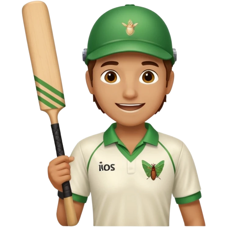 A person celebrating after winning a match of cricket emoji