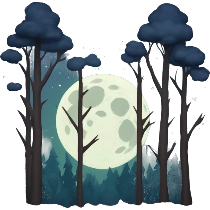 Forest night moon emoji