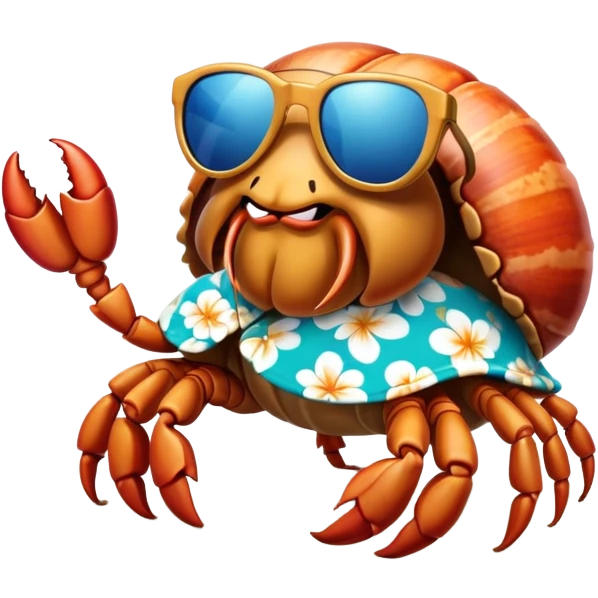 Hermit crab with sunglasses emoji