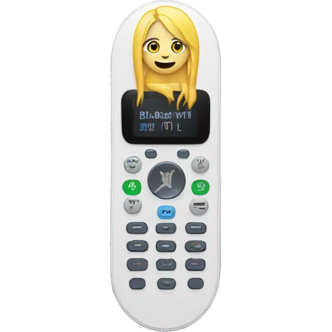 tv remote with billie eilish on the back emoji
