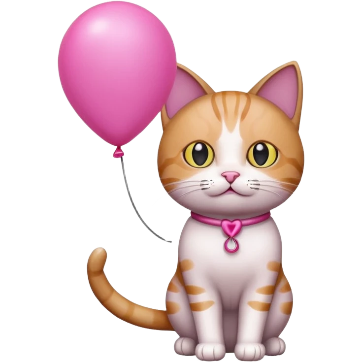 Cat with pink balloon emoji