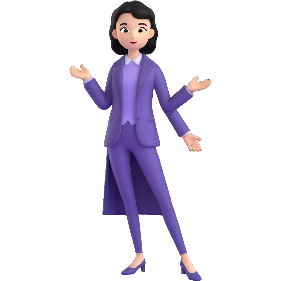 whimsical character with elegant simple outfit and mysterious aura emoji
