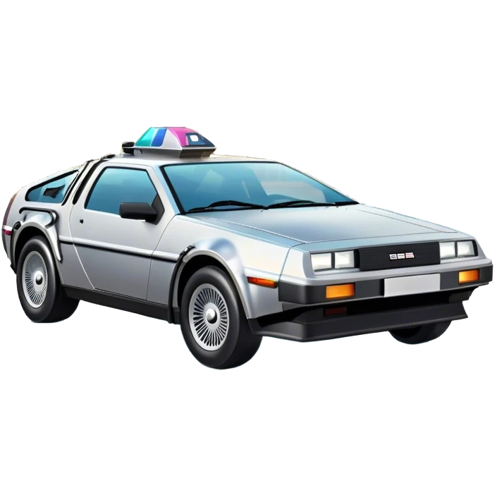 Машина DeLorean переливающаяся из-за капель дождя стоит на фоне БигБена emoji