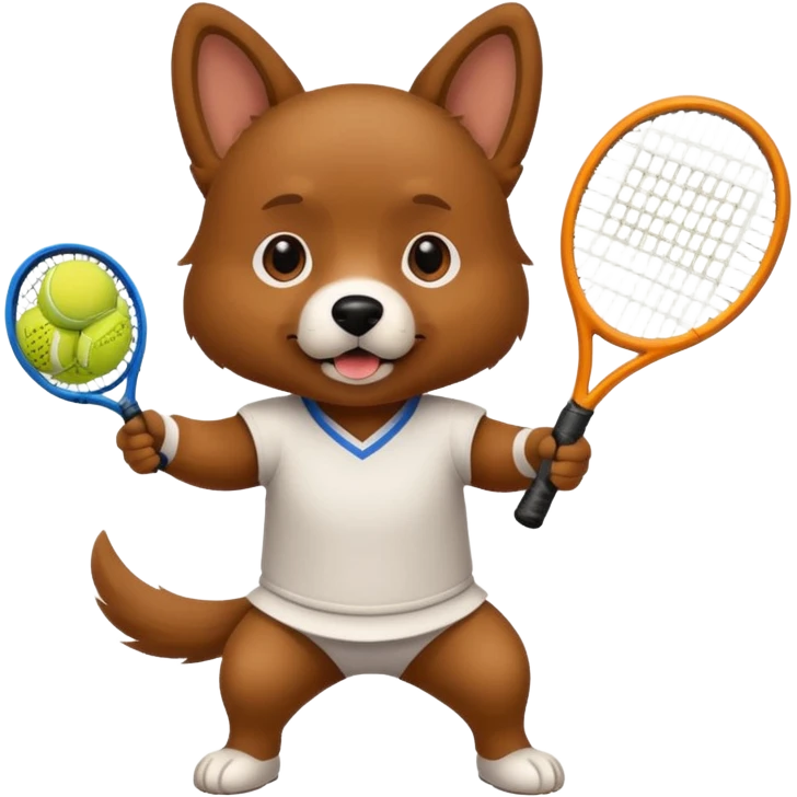 dog playing tennis emoji