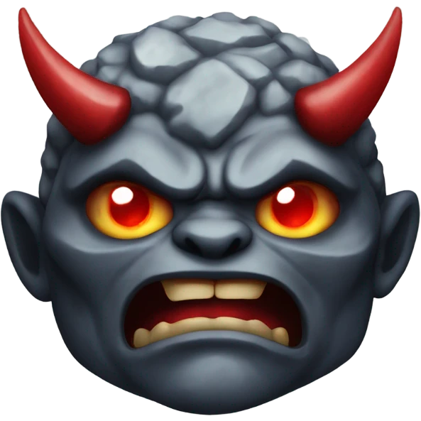 Oni with a lustrous power red eyes strong overlay stone emoji