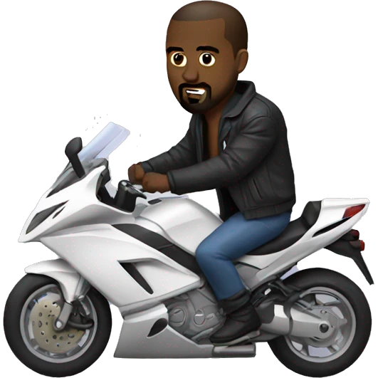 Kanye driving motorbike emoji