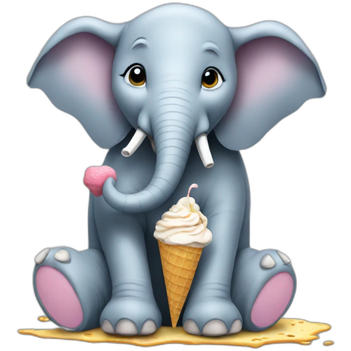 Elephant eating icecream emoji