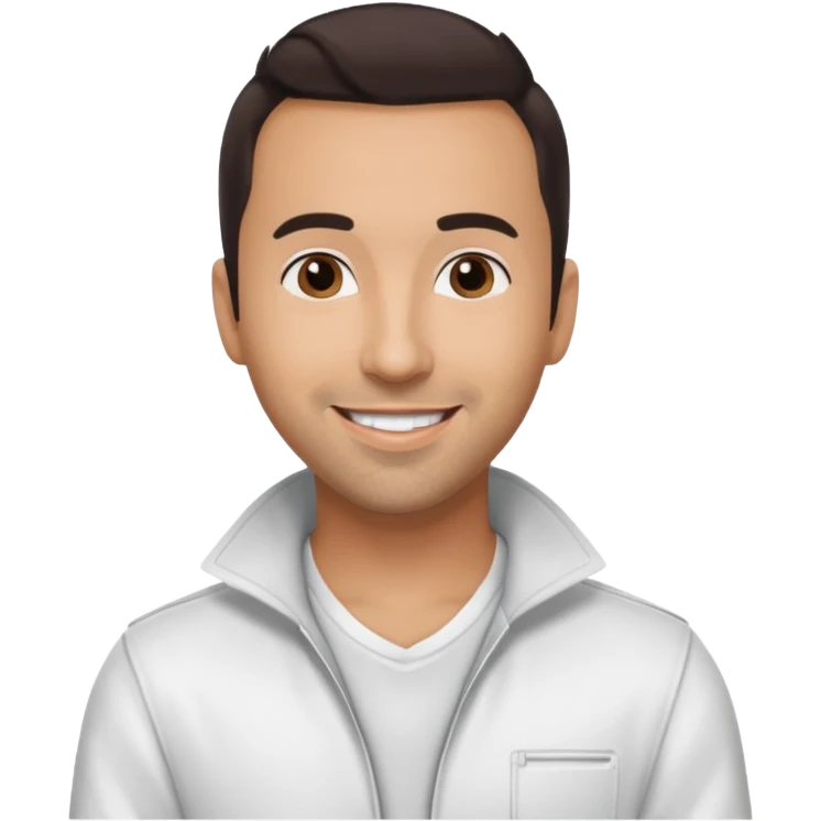 Howie Dorough from Backstreet Boys with dark brown hair, white outfit emoji