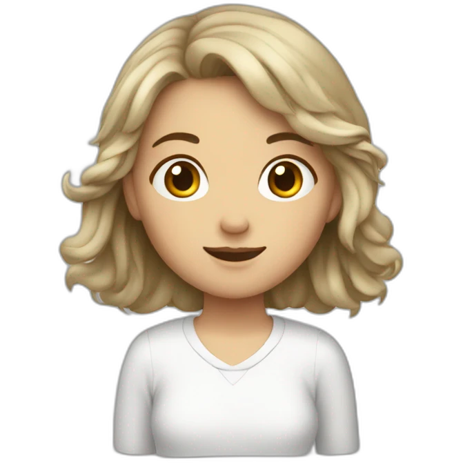 Fille adolescente blanche avec cheveux châtains emoji