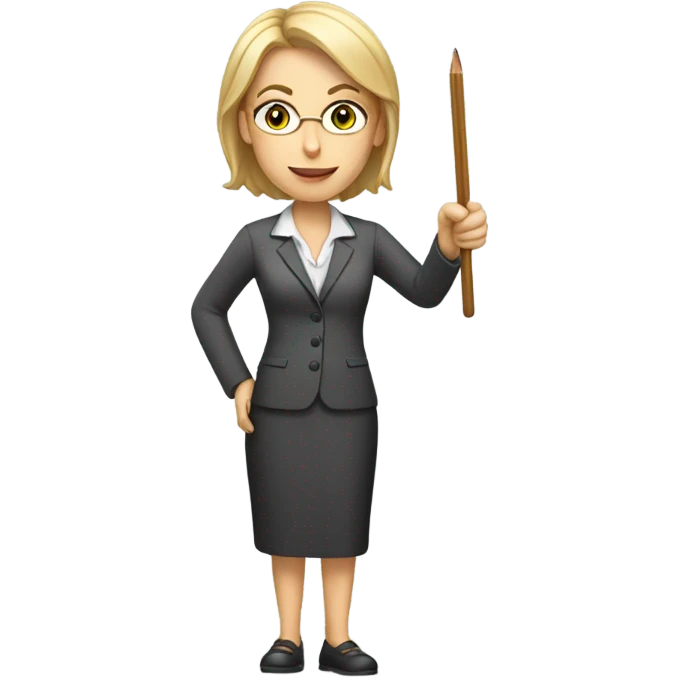white Teacher woman with a pointer  emoji