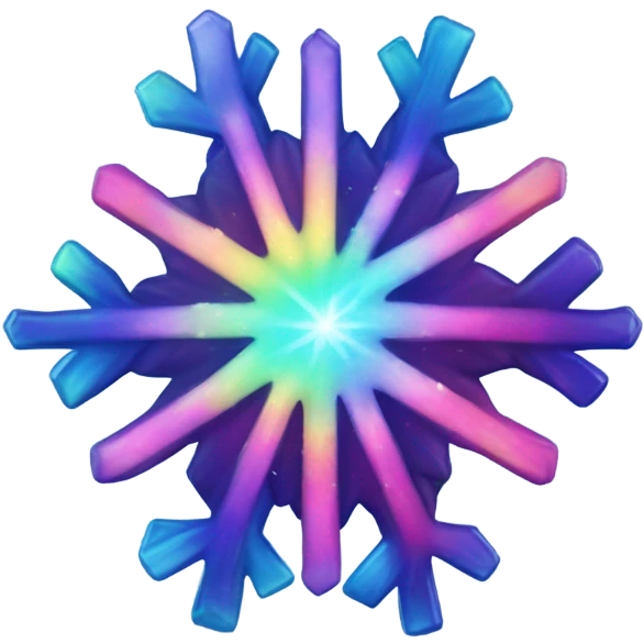 Colorful Aurora Borealis, in the shape of a snowflake  emoji
