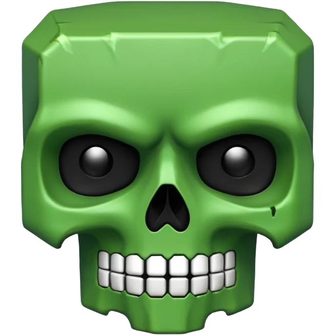 green skull emoji but intentionally bad emoji