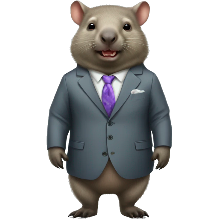wombat wearing a two piece suit emoji