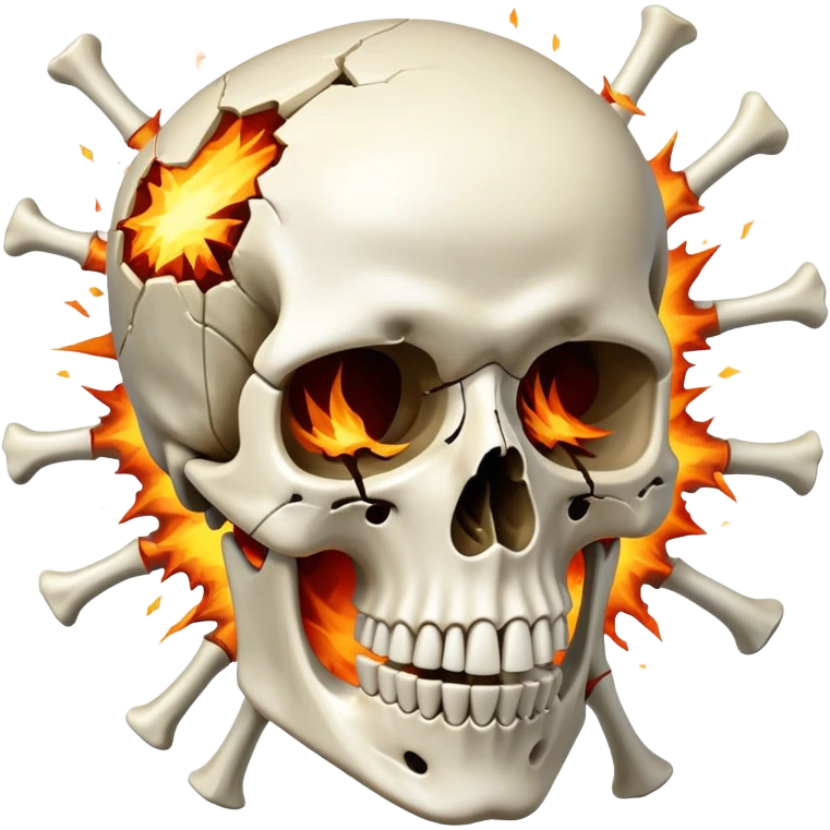 Skeleton exploding head emoji