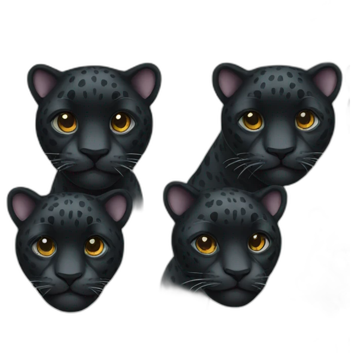 Black jaguar feline emoji