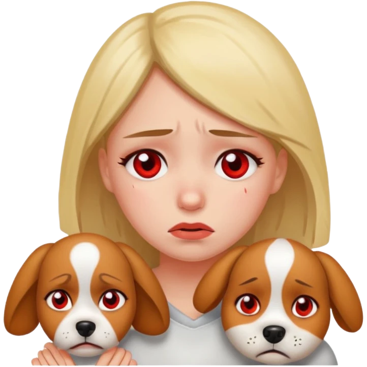 a very upset girl who lost her dog emoji