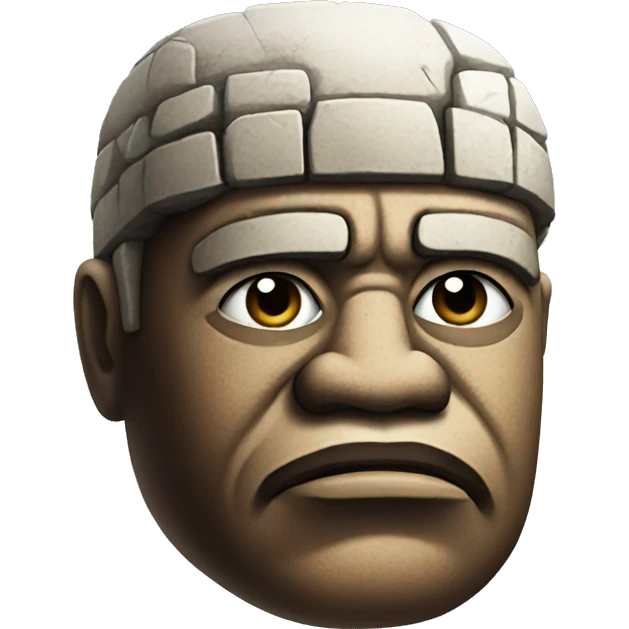olmec head that looks really old emoji