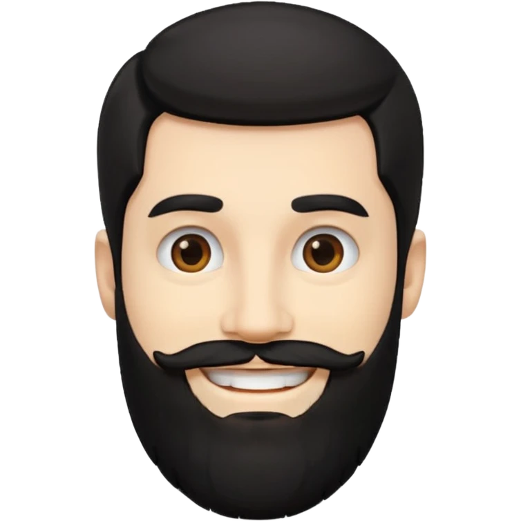 мужчина с белым тоном кожи и черными волосами и бородой emoji