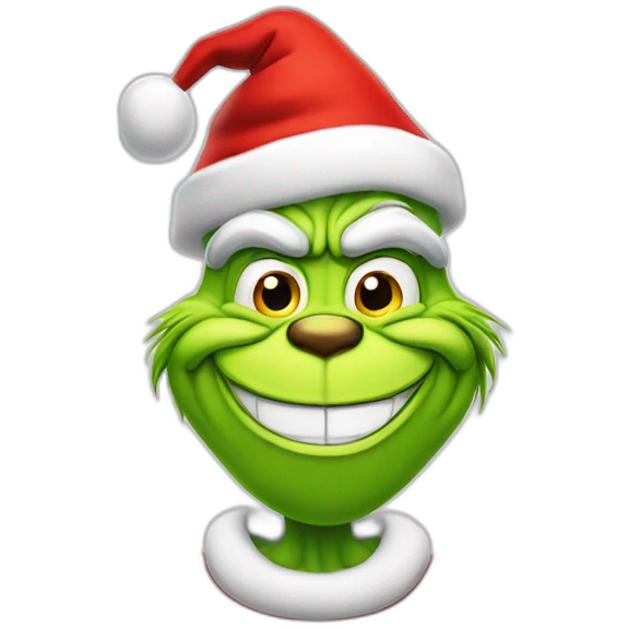 Grinch santa Claus laughing -Red cap emoji