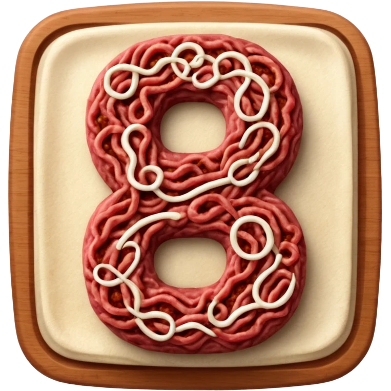 number 8 made of meat emoji