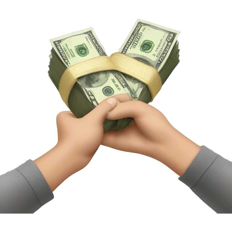 giving money from hand to hand emoji