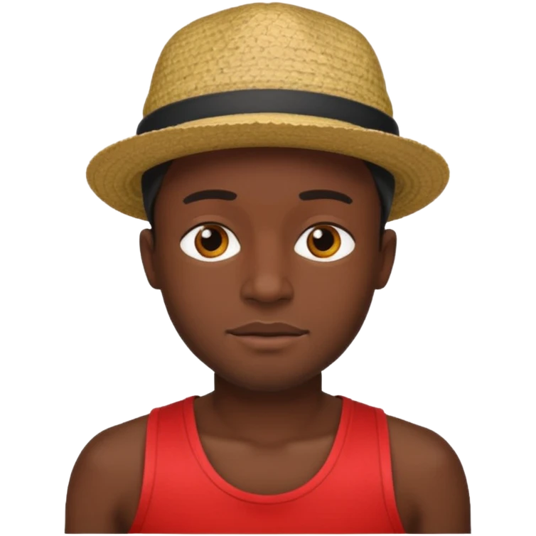 black guy with hat and red tank top emoji