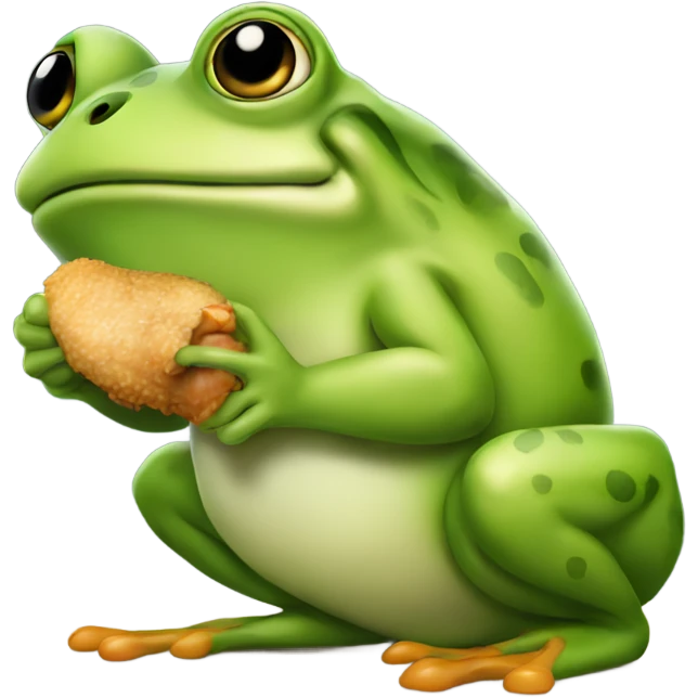 Frog eating a chicken emoji